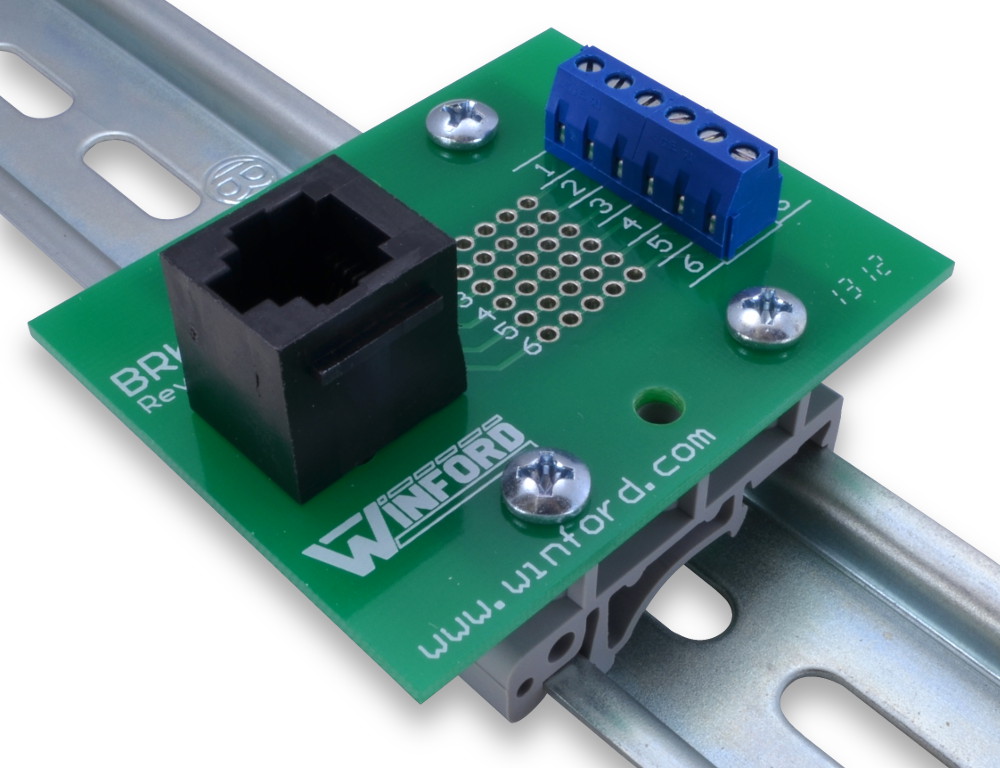RJ11/RJ12 6P6C Modular Jack Breakout Board with Screw Terminals