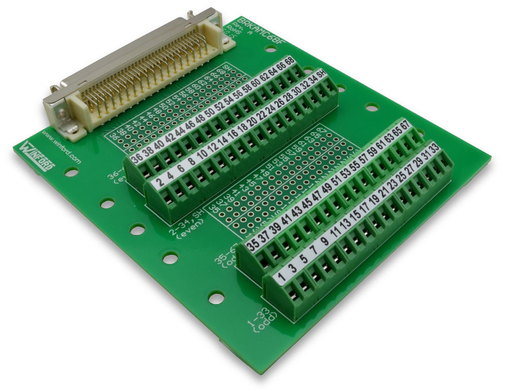 MDR 68Pin Breakout Board with Screw Terminals Winford Engineering