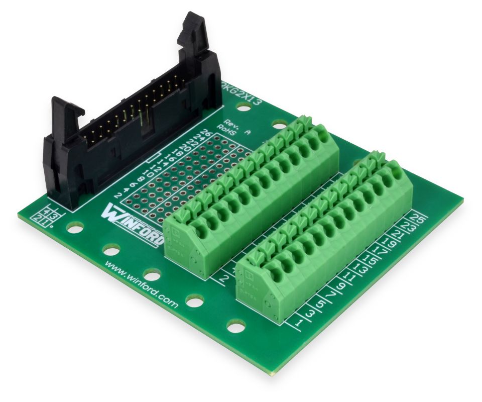 2x13 0.1" Header (26 Pin IDC Breakout Board with Spring Connection