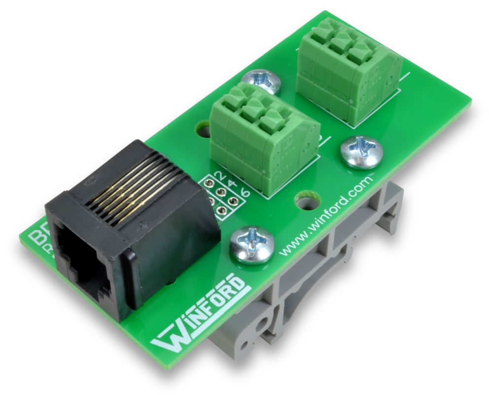 RJ11/RJ12 6P6C Modular Jack Breakout Board with Spring Connection