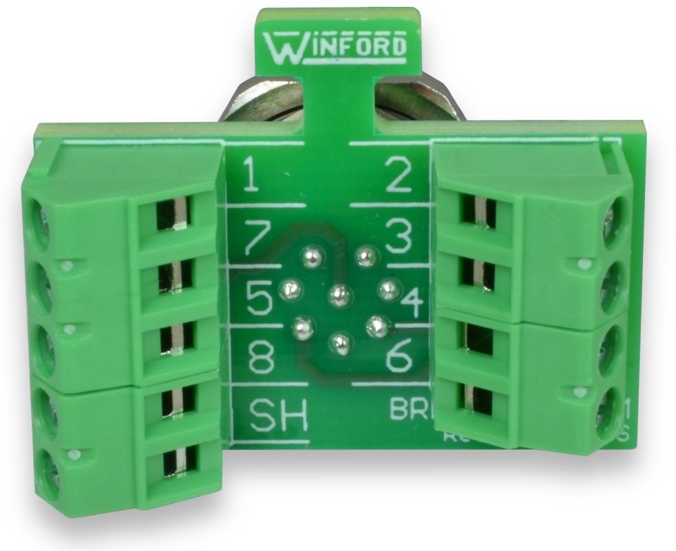 M12 8Pin Panel Mount Breakout Boards Winford Engineering