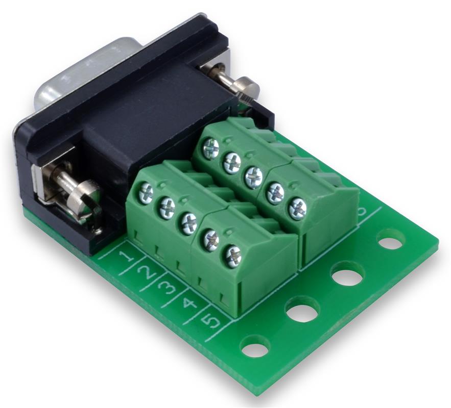 DB9 Slim Breakout Board with Screw Terminals Winford Engineering