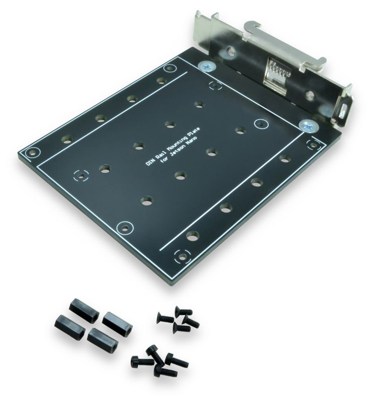 DIN Rail Mounting Plate with Right Angle Bracket, for Jetson Nano