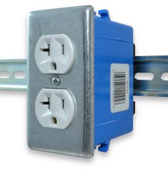 Front View of Device Mounted on DIN Plate and on DIN Rail