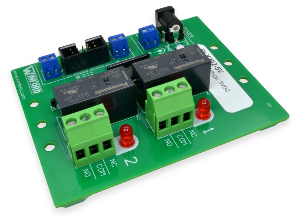 Relay Board TTL Logic Level Inputs, 2 SPDT 15A Relays Winford