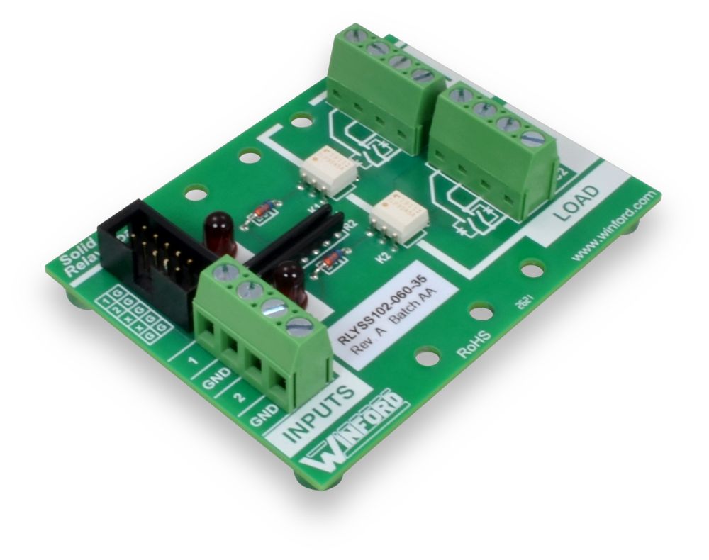 SolidState Relay Board Logic Level Inputs, 2 SPST SolidState Relays