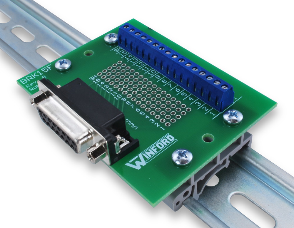 DB15 Breakout Board with Screw Terminals Winford Engineering