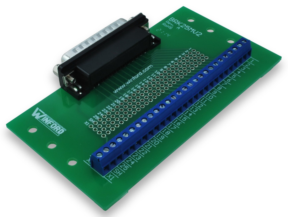 DB25 Breakout Board with Screw Terminals Winford Engineering