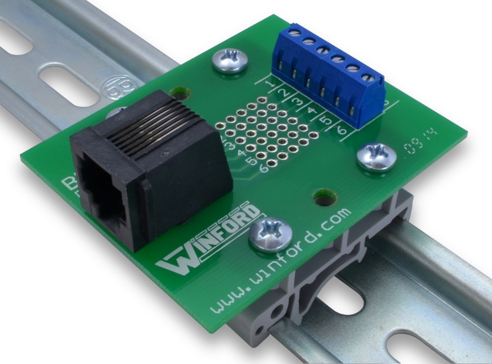 RJ11/RJ12 6P6C Modular Jack Breakout Board with Screw Terminals ...