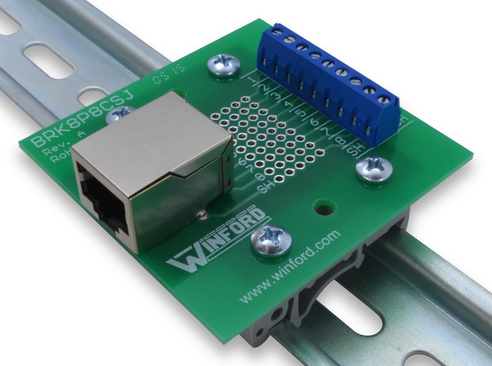 RJ45 Shielded Jack Breakout Board with Screw Terminals Winford