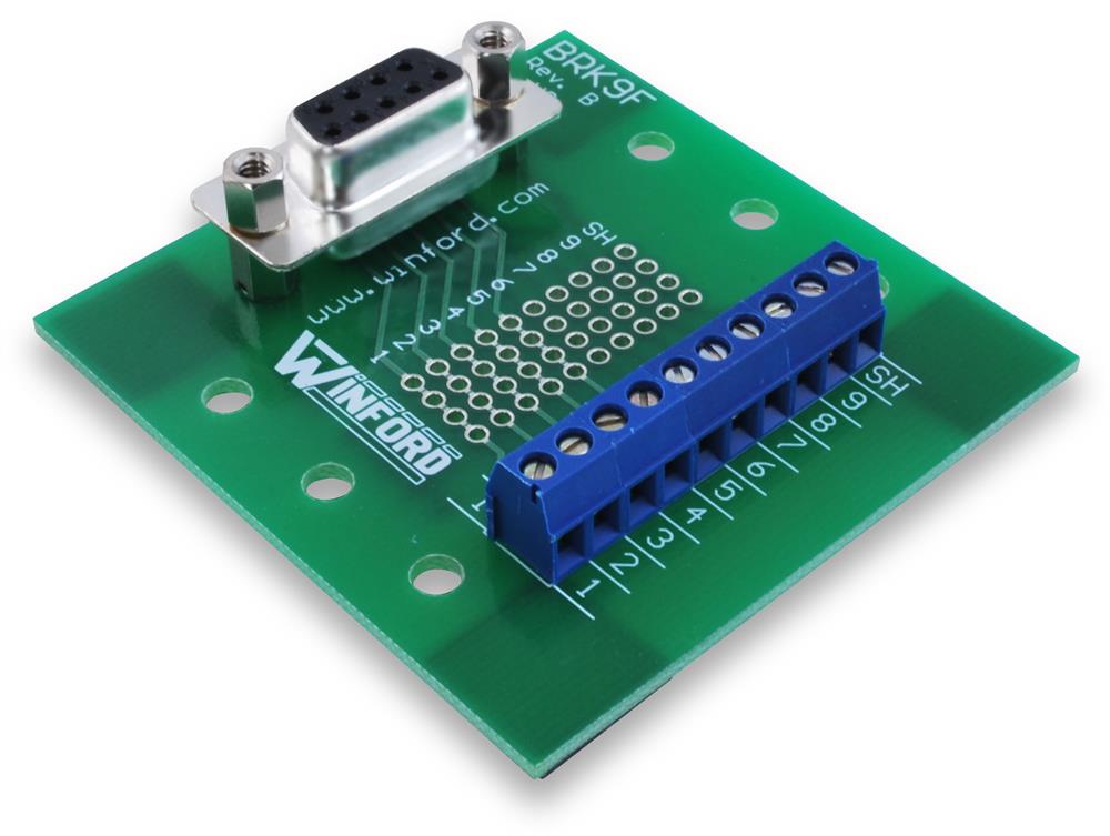 DB9 Breakout Board with Screw Terminals - Winford Engineering