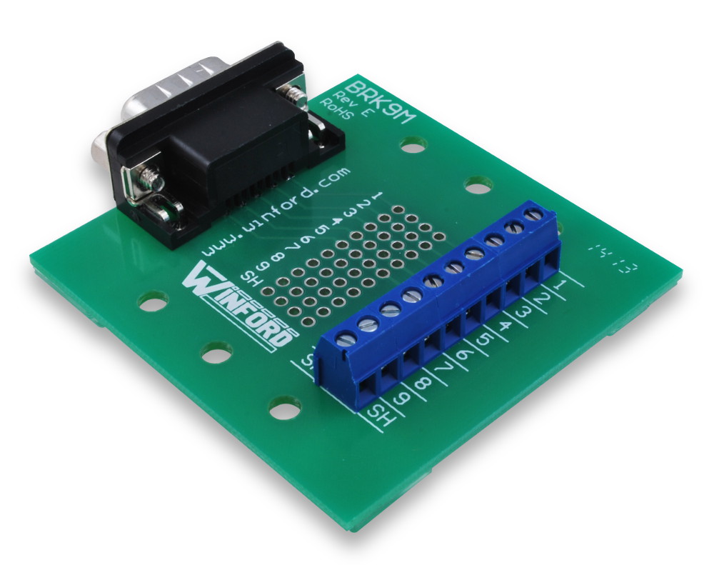 DB9 Breakout Board with Screw Terminals - Winford Engineering