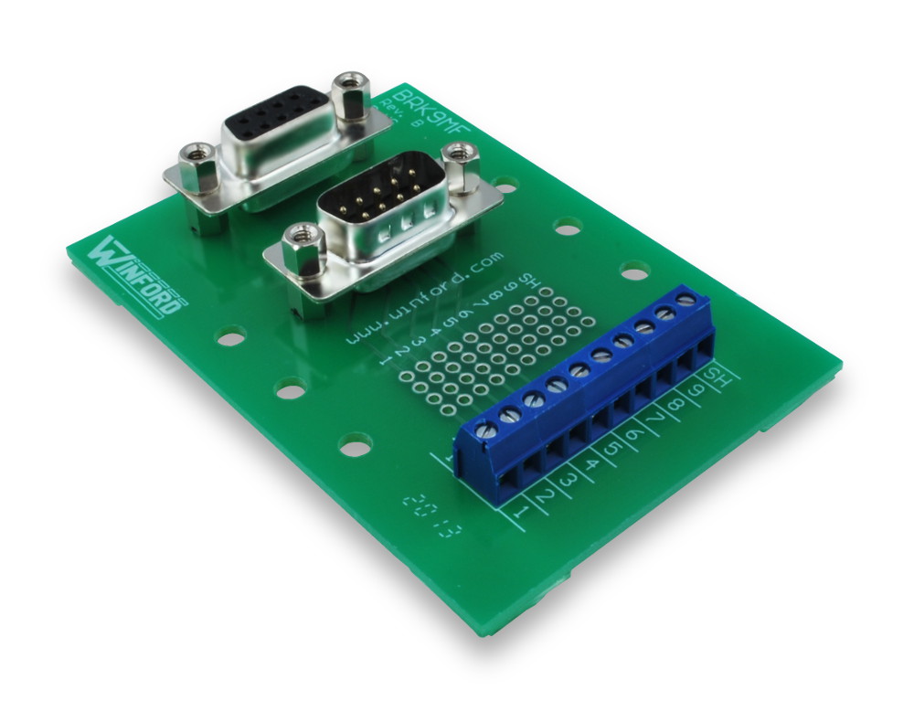 DB9 Dual Breakout Board with Screw Terminals - Winford Engineering