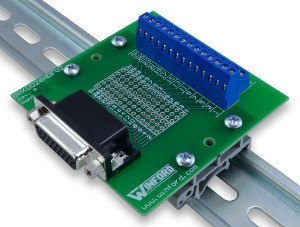 Electronics-Salon DIN Rail Mount D-SUB DB26HD Male Interface Module DSUB DB26. Breakout Board 