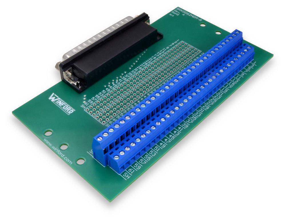 DB62HD Breakout Board with Screw Terminals Winford Engineering
