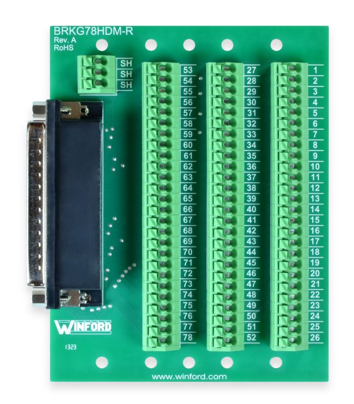 Db78 Inline DB78HD Breakout Board with Spring Terminals - Winford Engineering