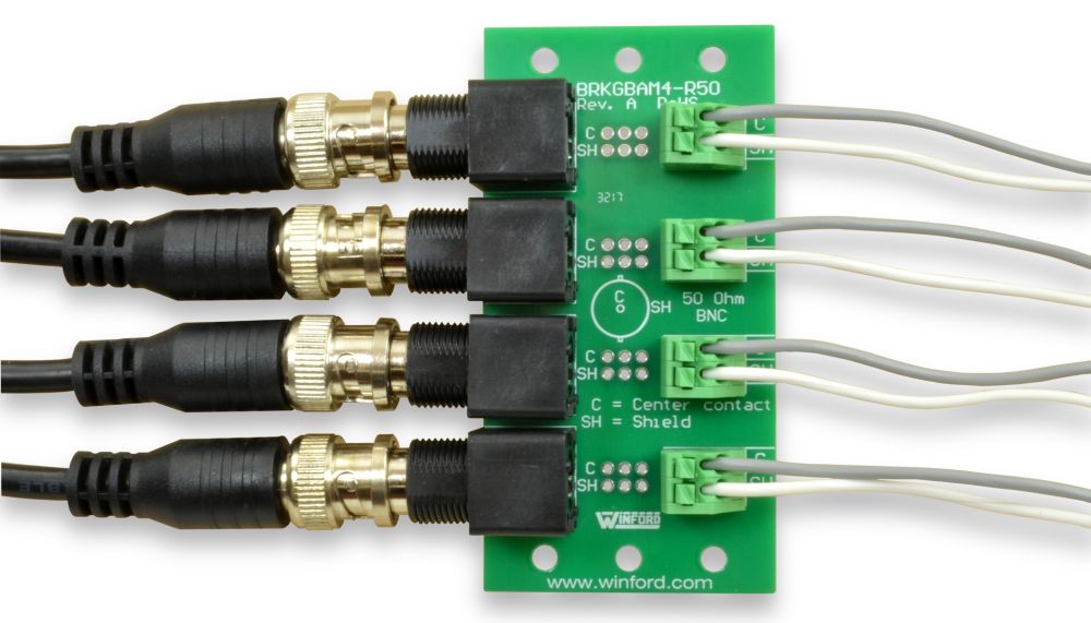 BNC Breakout Board with Spring Connection Terminals Winford Engineering