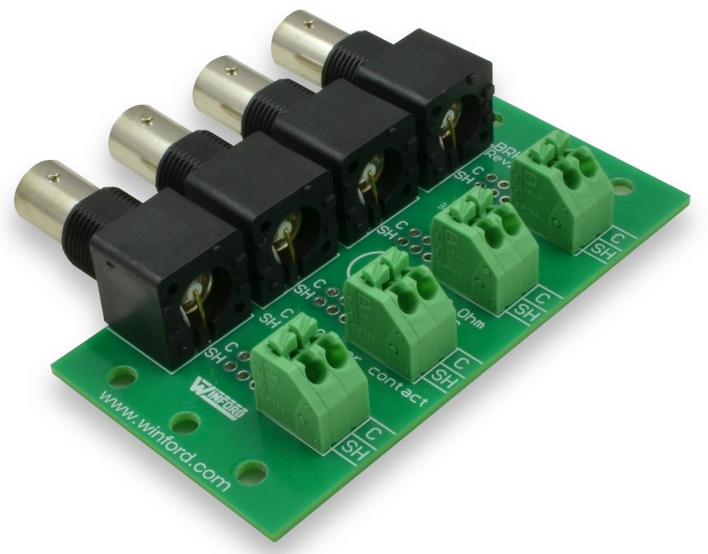 BNC Breakout Board with Spring Connection Terminals Winford Engineering