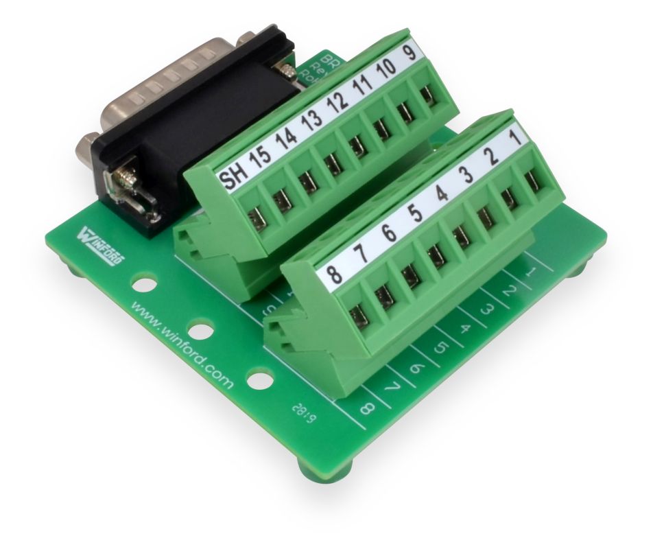 DB15 Pluggable Terminal Breakout Boards Winford Engineering