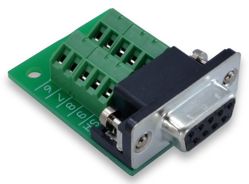 DB9 Slim Breakout Board with Screw Terminals Winford Engineering