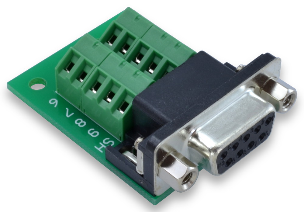 DB9 Slim Breakout Board with Screw Terminals - Winford Engineering
