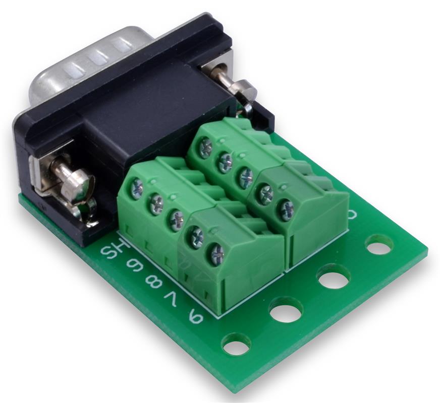 DB9 Slim Breakout Board with Screw Terminals - Winford Engineering