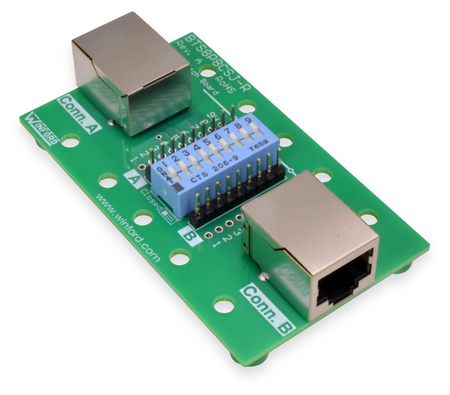 Diagnostic Breakout Board with Switches RJ45 (8P8C) Connector
