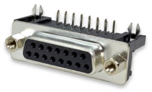 4PCS NEXTRON DB15 15Pin 2Row Lock Screw Right Angle Female Plug PCB Connector