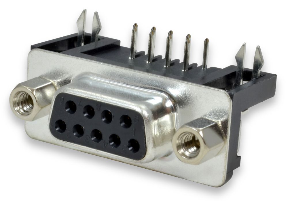 Db9 pcb mount right angle connectors winford engineering