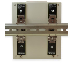 Back View of Device Mounted on DIN Plate and on DIN Rail