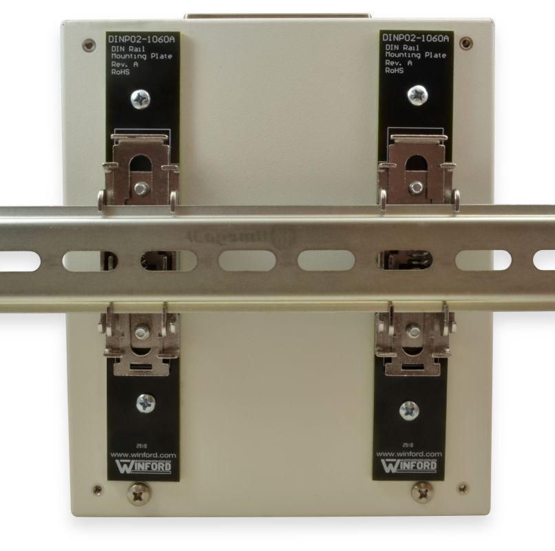 4.0" x 4.0" Solid DIN Rail Mounting Plate Winford Engineering