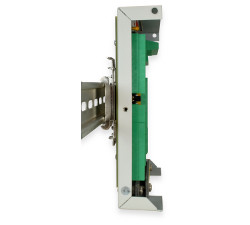 Side View of Device Mounted on DIN Plate and on DIN Rail
