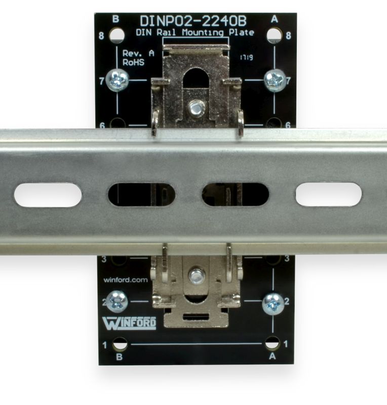 2.25" x 4.0" DIN Rail Mounting Plate with Mounting Holes Grid Winford