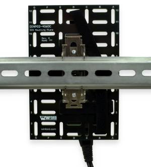 Back View of Device Mounted on DIN Plate and on DIN Rail