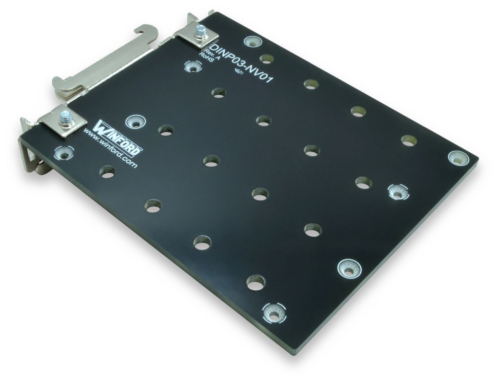 DIN Rail Mounting Plate with Right Angle Bracket, for Jetson Nano