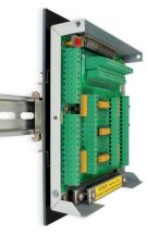 Side View of Device Mounted on DIN Plate and on DIN Rail