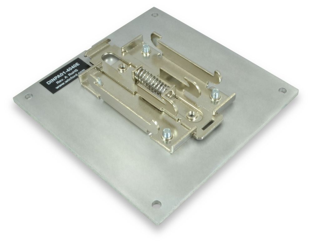 4.0" x 4.0" DIN Rail Mounting Plate Aluminum Winford Engineering