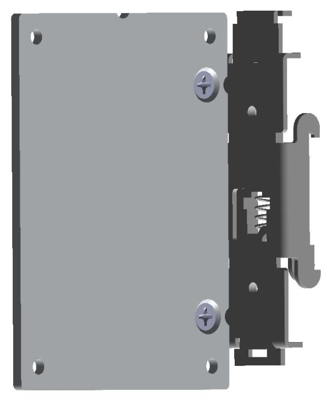 3.0" x 4.0" DIN Rail Mounting Plate Aluminum, with Right Angle