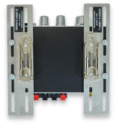 Front View of Device Mounted on DIN Plate and on DIN Rail