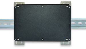 Back View of Device Mounted on DIN Plate and on DIN Rail