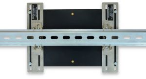 Front View of Device Mounted on DIN Plate and on DIN Rail