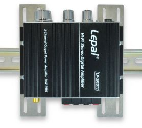 Front View of Device Mounted on DIN Plate and on DIN Rail