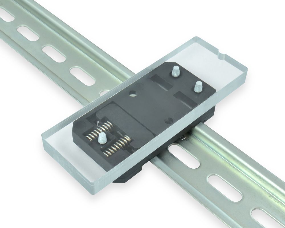1.38" x 4.0" DIN Rail Mounting Plate Polycarbonate Winford Engineering