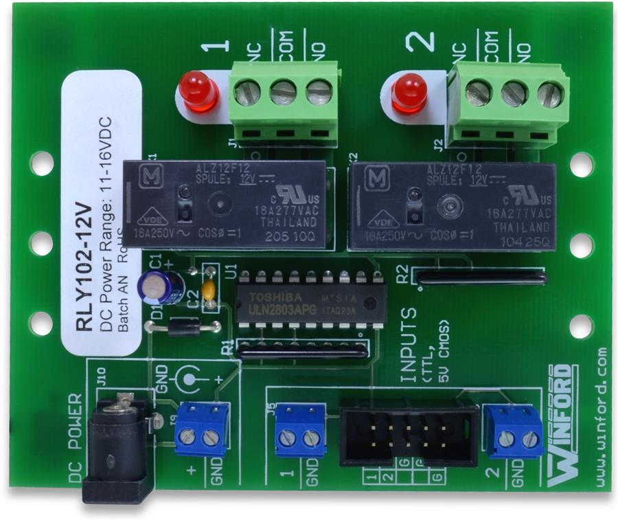 Relay Board TTL Logic Level Inputs, 2 SPDT 15A Relays (Legacy